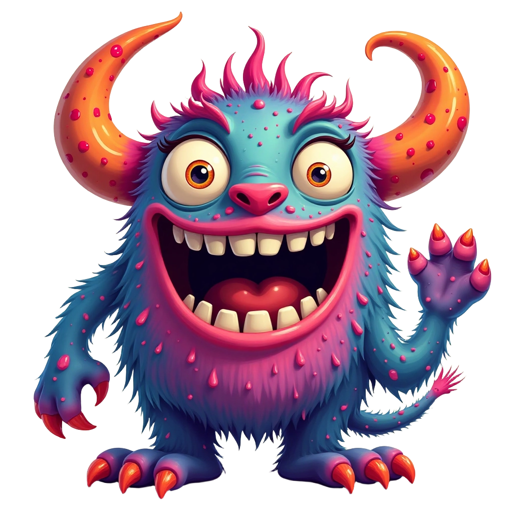 Colorful Monster with Horns